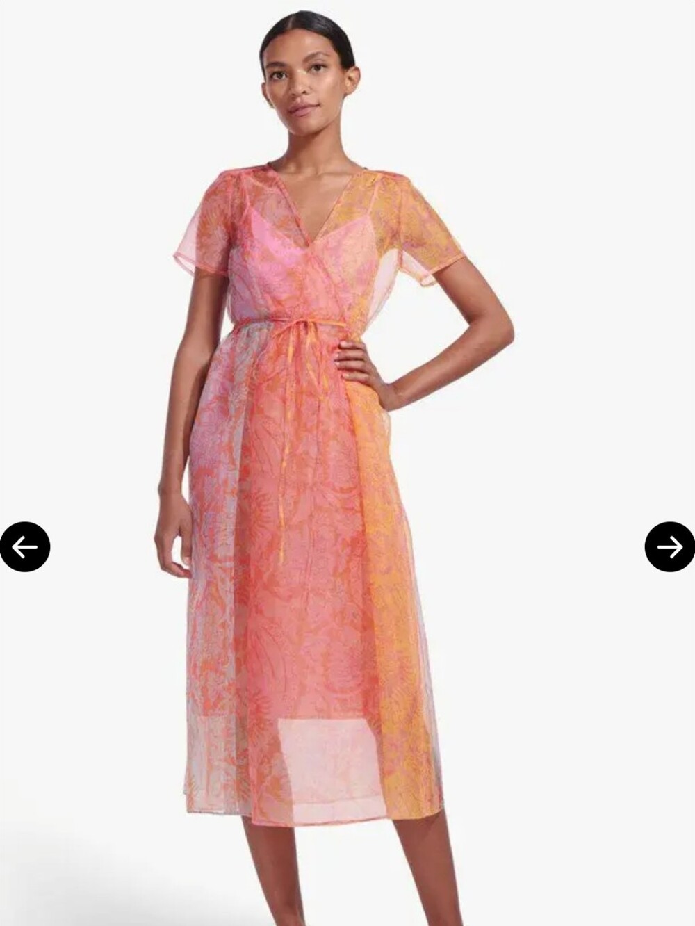 Staud Filippa Tulle Dress Wave Pink Multi Size XS